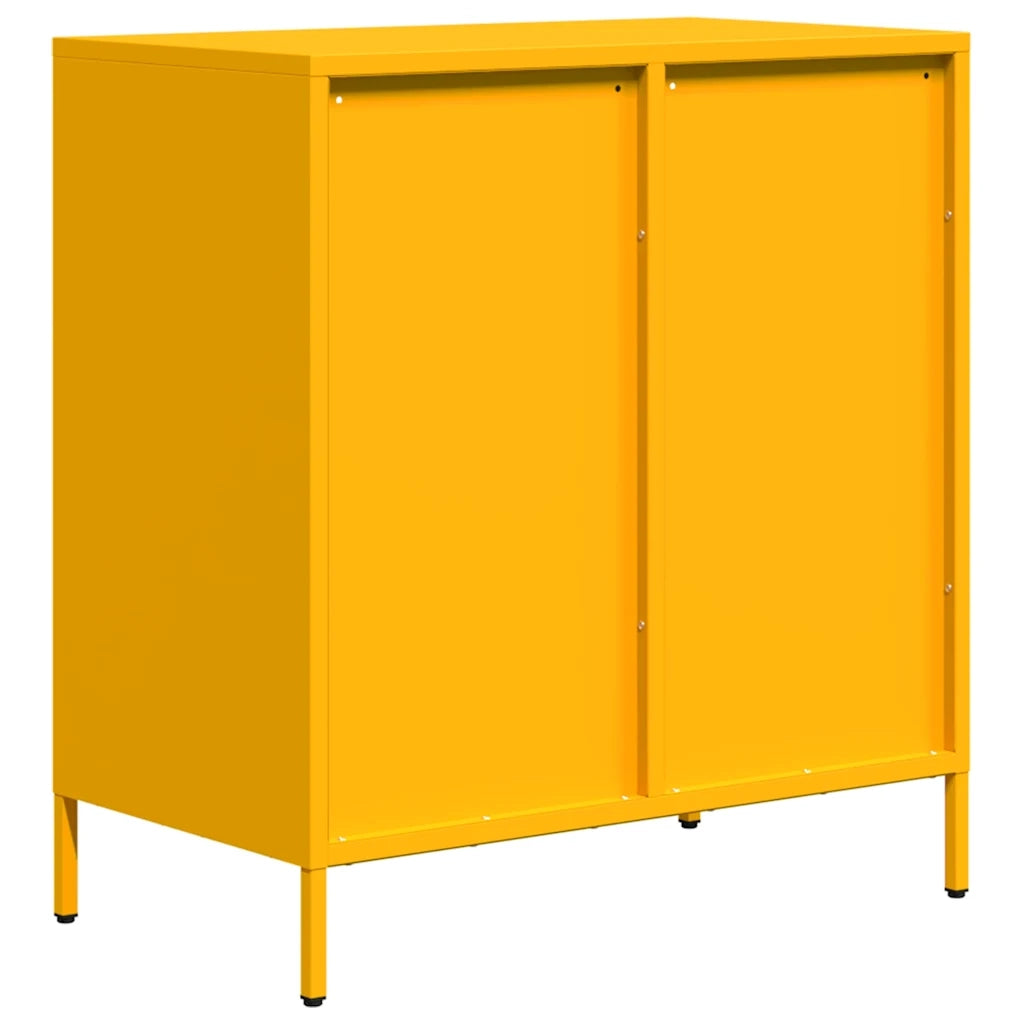 Credenza Giallo Senape 68x39x73,5 cm Acciaio Laminato a Freddo