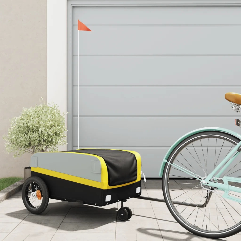 Rimorchio da Bici Nero e Giallo 30 kg in Ferro CFW4620187