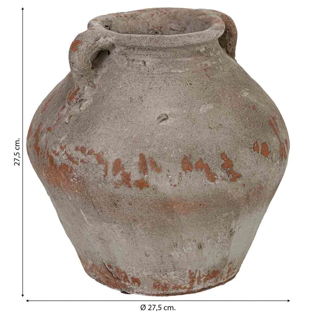 Vaso in resina marrone anticata, 27,5 x 27,5 x 27,5 cm (altezza)
