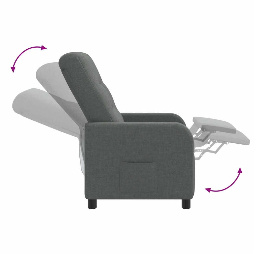 Divano Sedia-Poltrona Massaggiante Grigio Scuro Tessuto 471758