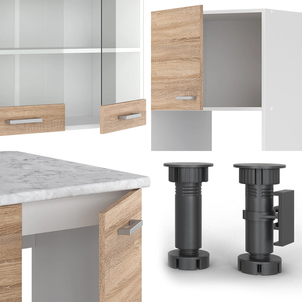 Vicco Cucina angolare completa Sonoma/Bianco 237 x 247 cm , PL Antracite