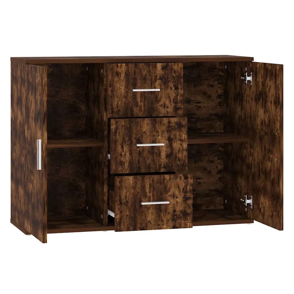 Credenza Rovere Fumo 91x29,5x65 cm in Legno Multistrato 823347