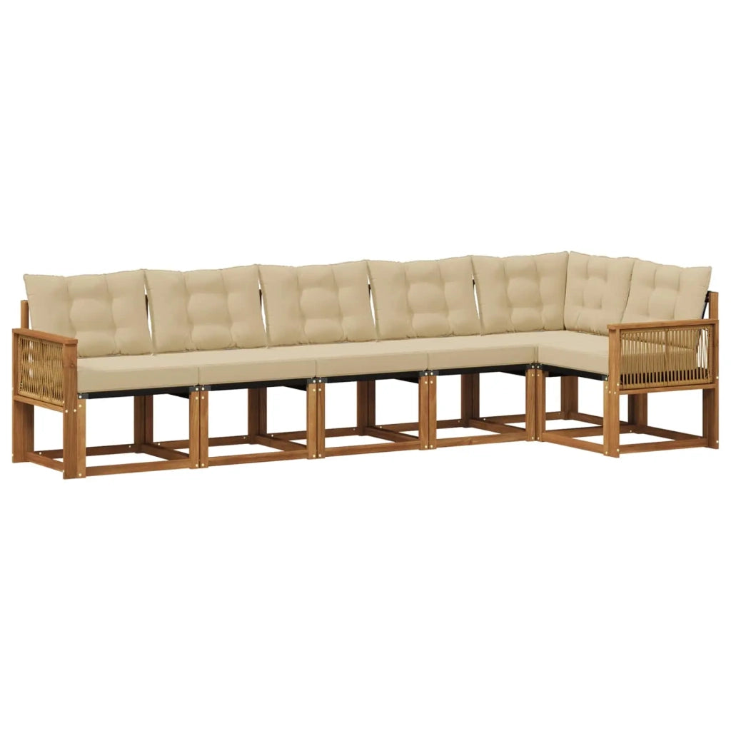 Set di divani da esterno 6 pcs Naturale e Beige 3381989