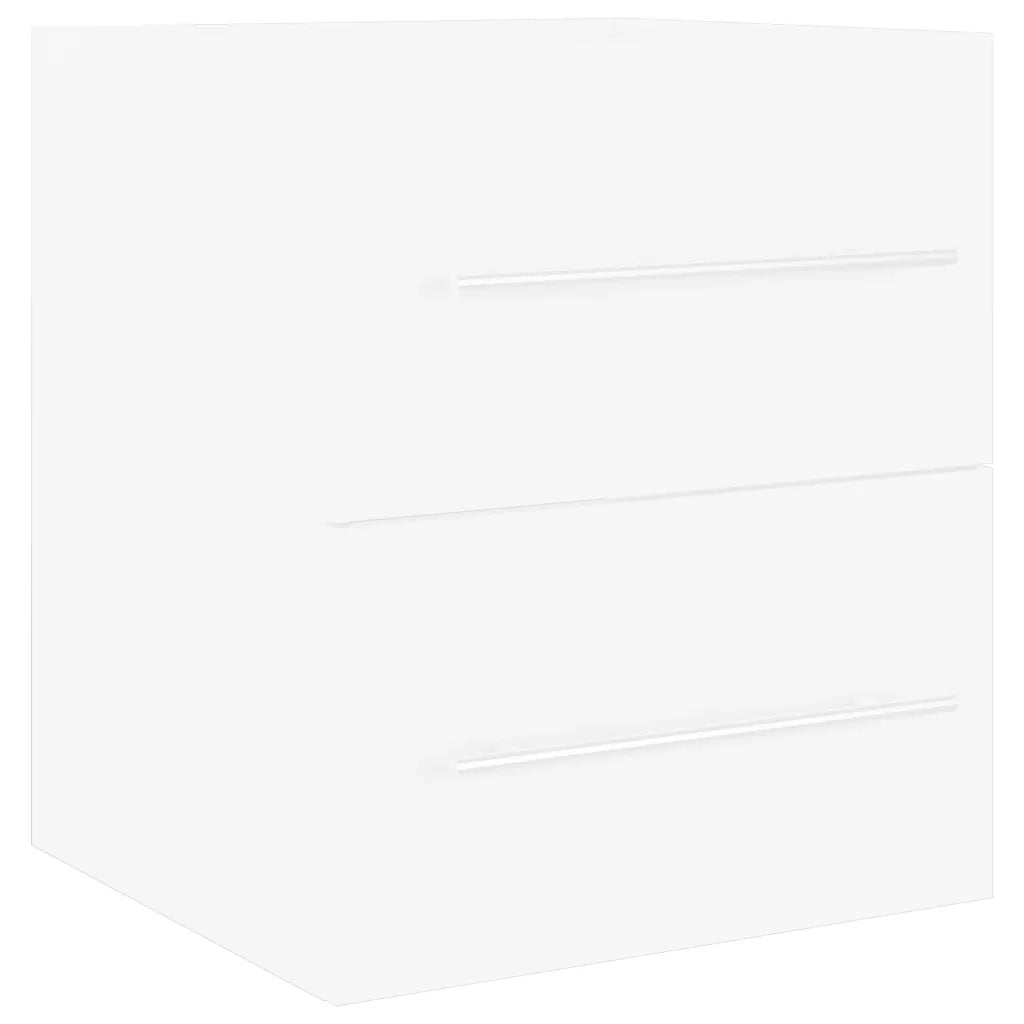Mobile Bagno con Lavabo Integrato-Lavandino-Lavabo Bianco in Legno Multistrato 807087