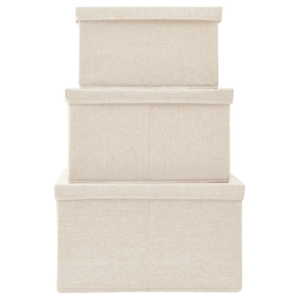 Scatole Portaoggetti Impilabili Set 3pz in Tessuto Crema 332920