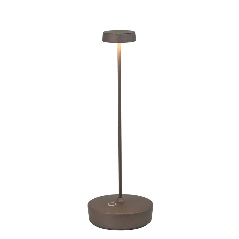 Lampada a led da tavolo Swap titanio opaco ricaricabile e dimmerabile con batteria fino a 12 ore