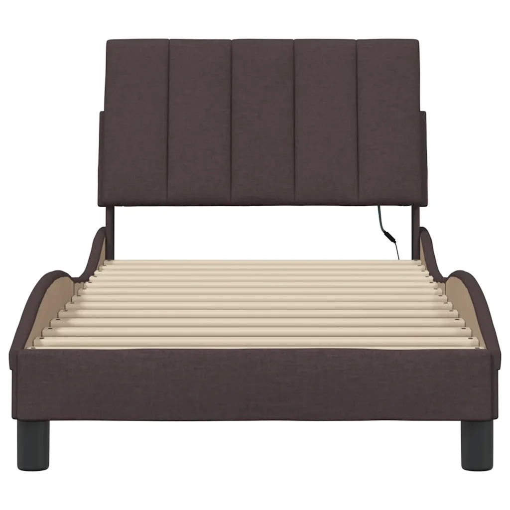 Giroletto senza Materasso Hanko Marrone Scuro 80x200 cm Tessuto