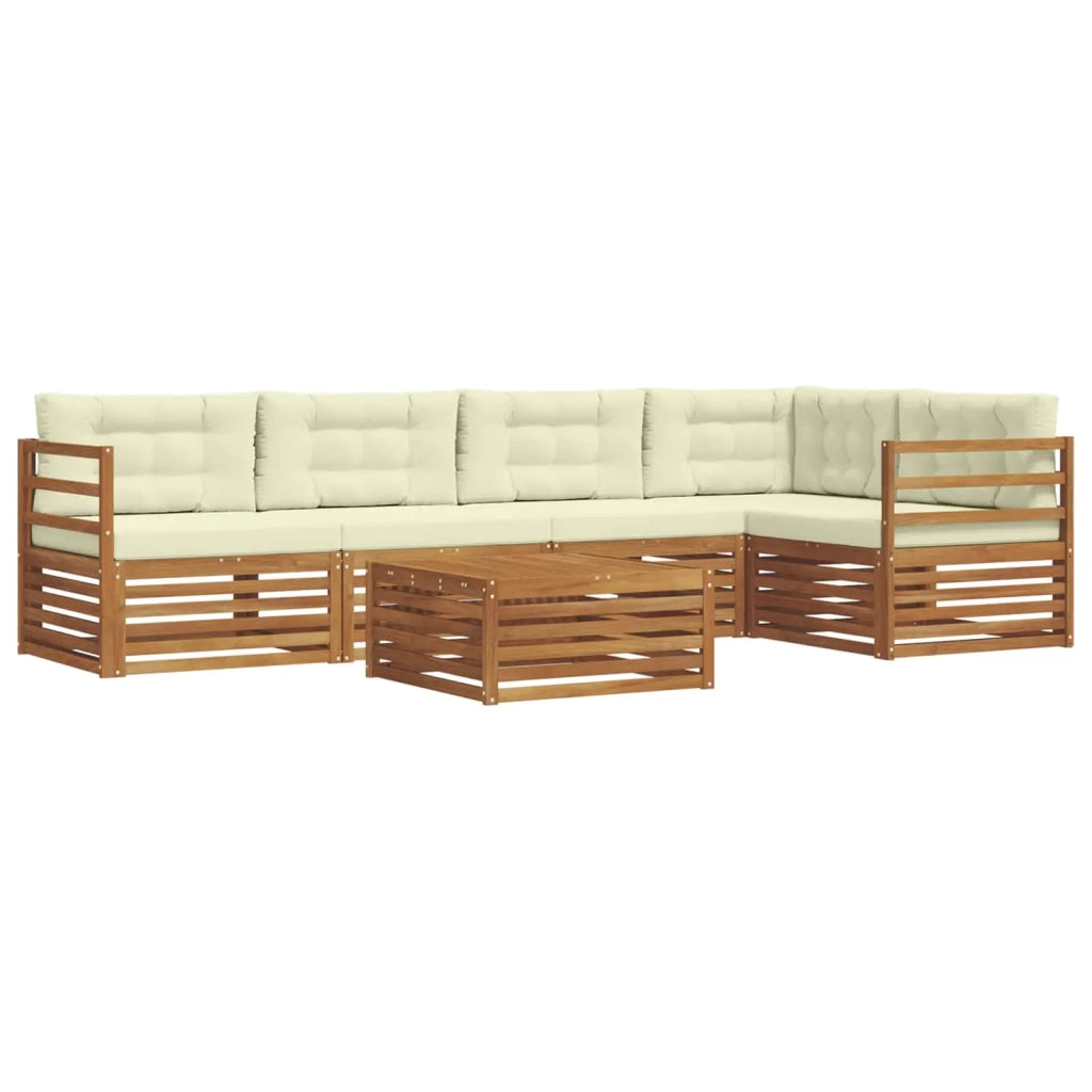 Set di divani da esterno con cuscino 6 pcs Naturale e Crema 3373480