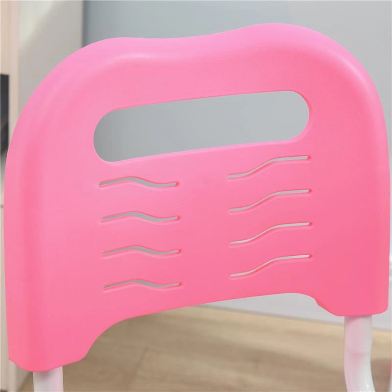 BANCO SCUOLA PER BAMBINI 6-12 ANNI CON SEDIA E ALTEZZA REGOLABILE, PIANO INCLINABILE, 66X47X52-77 CM, ROSA
