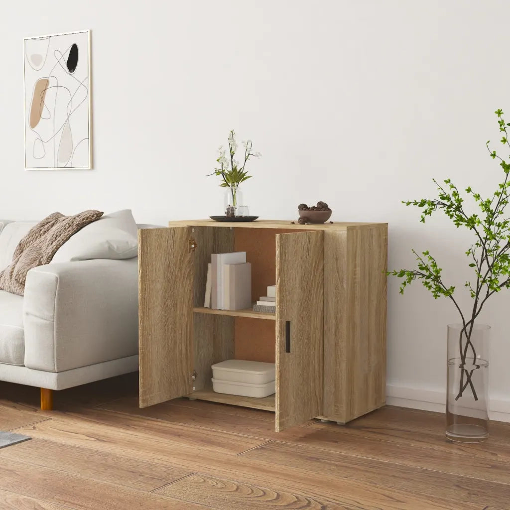 Credenza Rovere Sonoma 80x33x70 cm in Legno Multistrato 816563