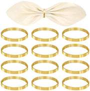 Servetringhe in Oro - 12 pezzi - Decorazione da tavola elegante - Materiale di alta qualità - Dimensioni 4,2 x 0,5 cm