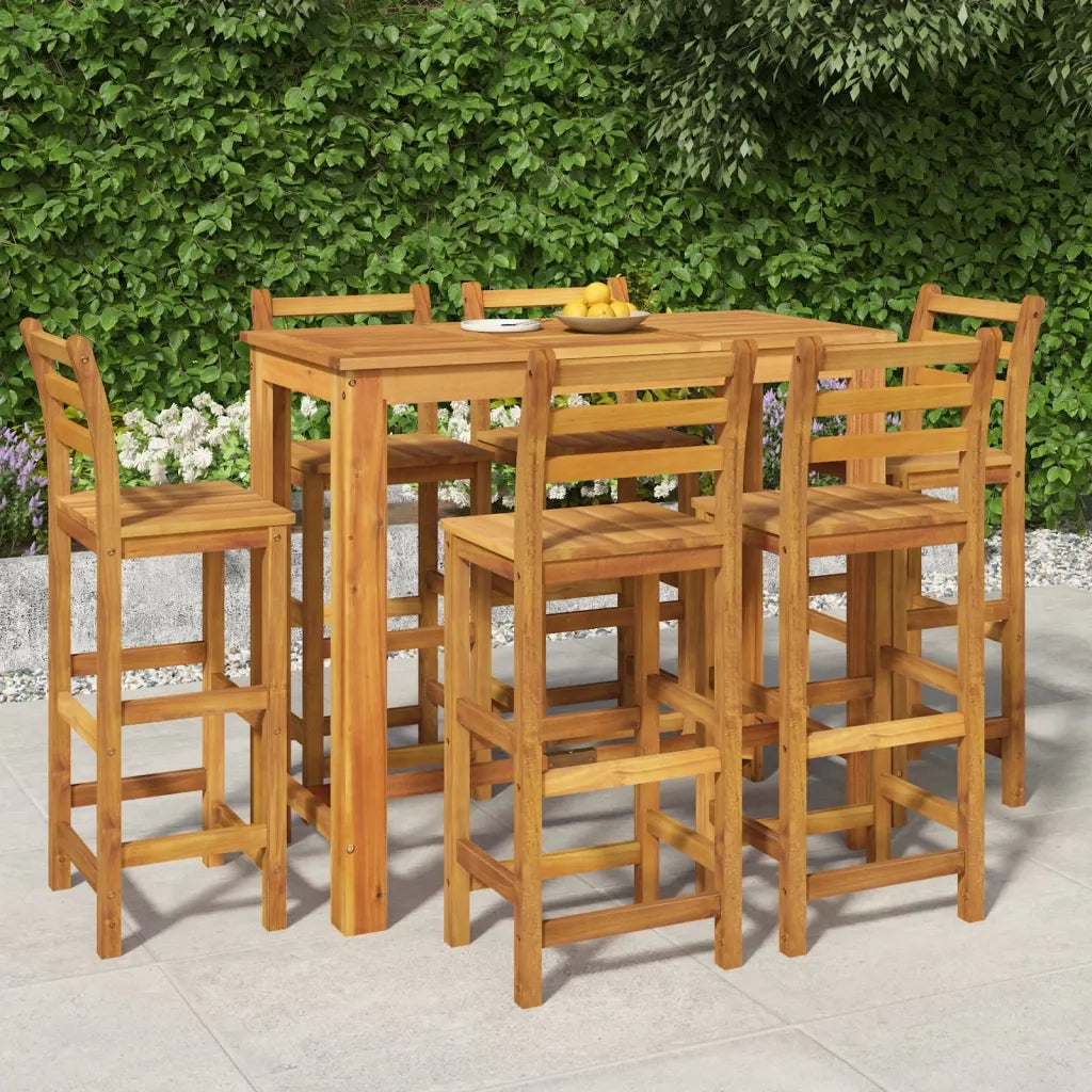 Set da Bar da Giardino 7 pz in Legno Massello di Acacia 3154397