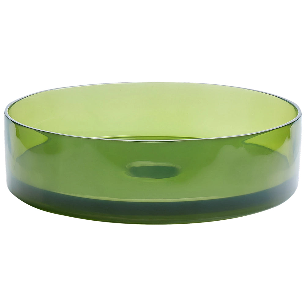 Lavandino da appoggio Verde  Superficie solida 360 mm Lavandino da bagno rotondo semitrasparente