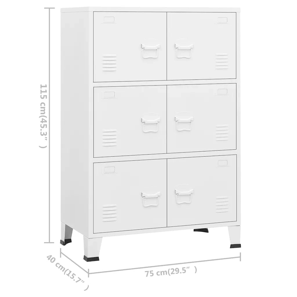 Armadio Classificatore Industriale Bianco 75x40x115 cm Metallo 339629