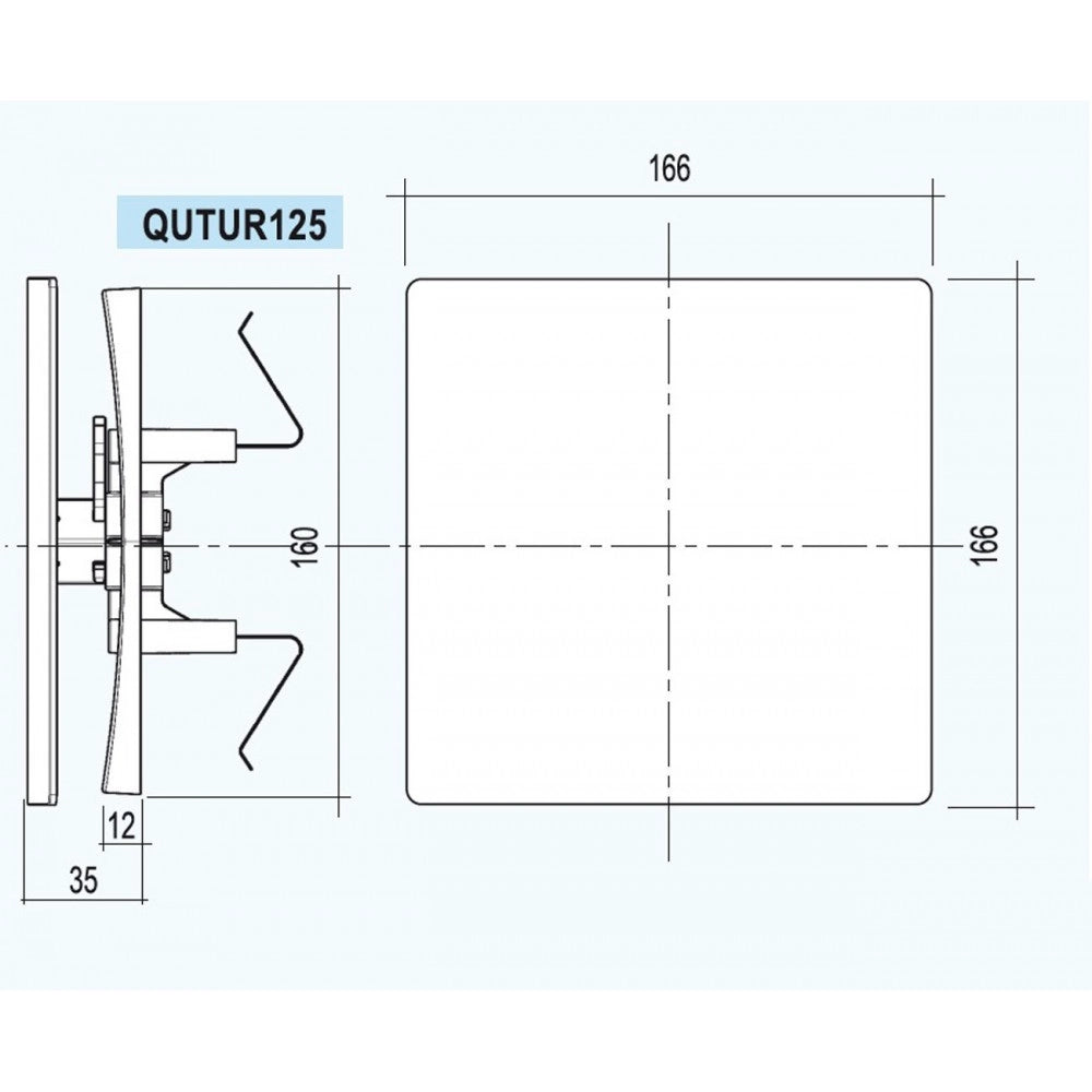 First griglia di ventilazione estetica 166x166mm in plastica con molle