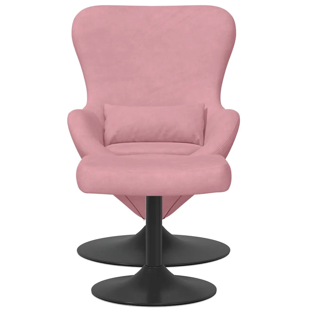 Sedia Egg con Pouf Rosa Velluto 42002748