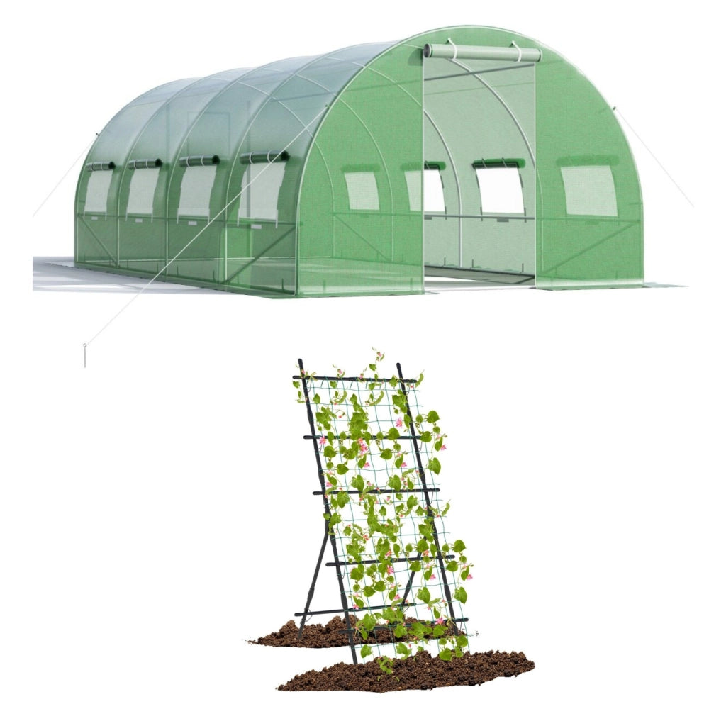 Serra per piante da giardino e traliccio da giardino alto 187cm, Serra tunnel per orto e supporto verticale per piante