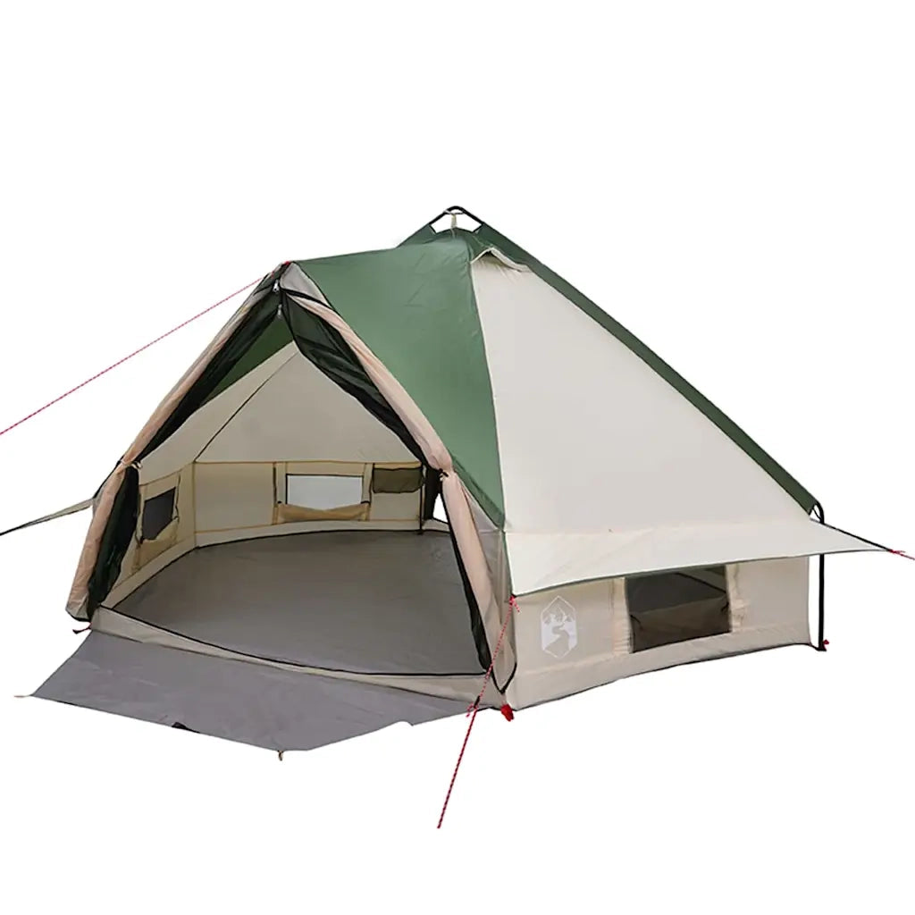 Tenda Teepee per 6 Persone Verde e Bianco 431 x 366 x 185 cm