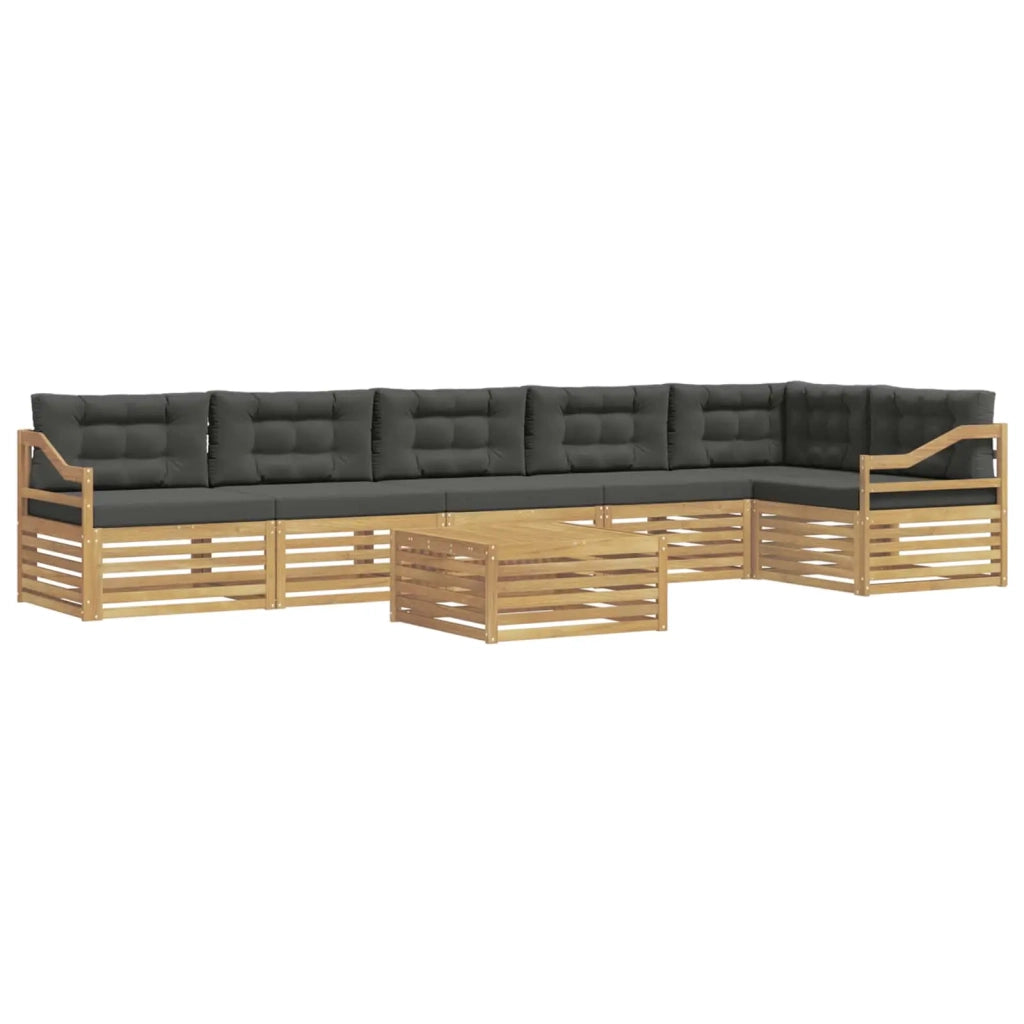 Set di divani da esterno 7 pz Bianco e Antracite Poliestere 3390622