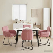 Sedie da pranzo 4 pcs Velluto (V) Rosa 59 x 56,5 x 86 cm 3428212