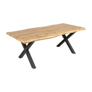 Tavolo da pranzo RIVET – Rettangolare 200 cm – Legno e metallo – Stile industriale
