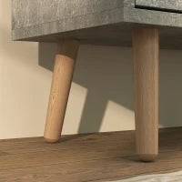 Mobile Scarpiera con 4 Cassetti Ribaltabili a 2 Livelli per 16 Paia, in Legno, 95x26x95 cm, Grigio