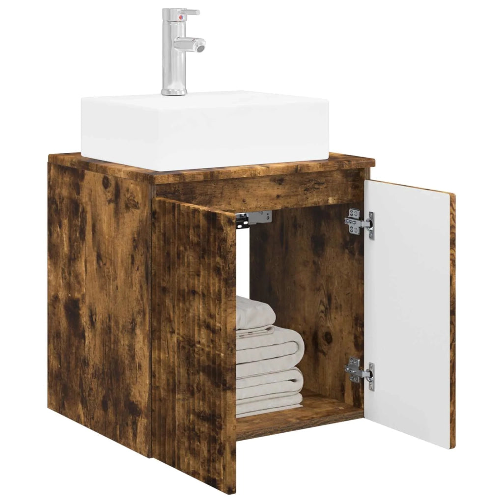 Mobile Lavabo da Parete Rovere Fumo 49,5 x 41 x 62,5 cm 890417