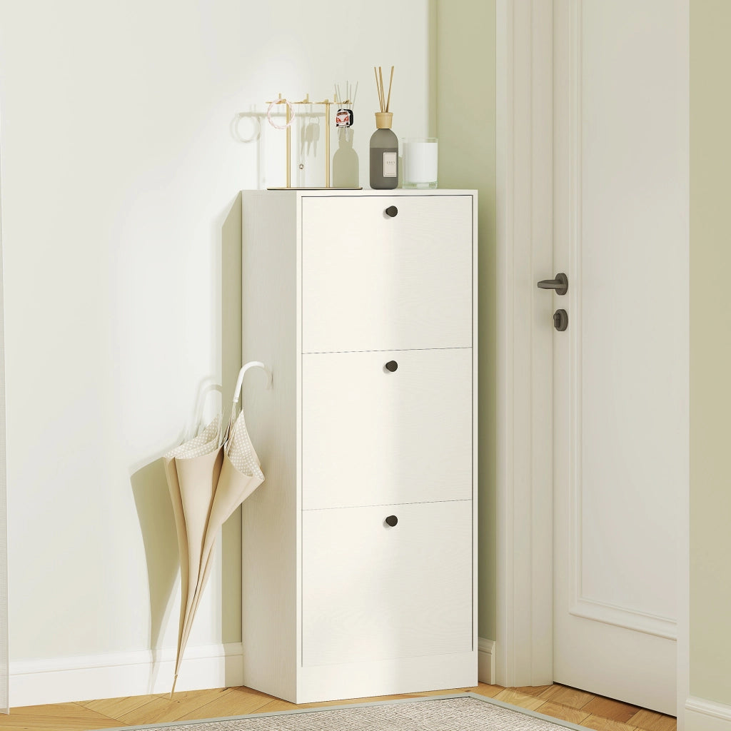 Scarpiera con 3 Ante Salvaspazio ¨C Xylo ¨C Bianco, 47x28x115 cm