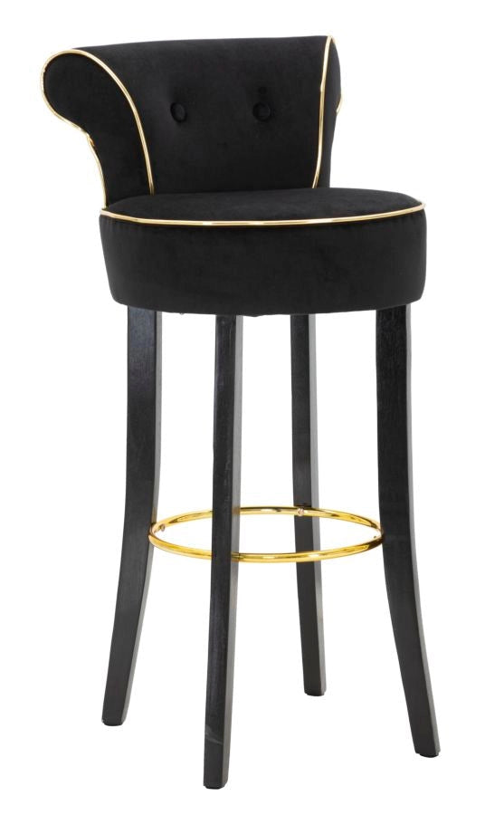 Sgabello Bar Luxy Nero 46x48x96 cm in Legno e Plastica