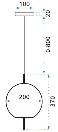 Lampada Da Soffitto Pensile Di Vetro Palla Bianco APP669-1CP