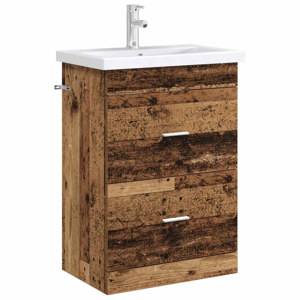 Mobiletto da Bagno Sotto Lavabo Legno antico 56 x 37,5 x 81 cm