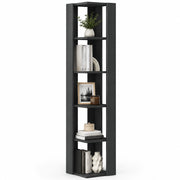 Libreria Angolare 5 Ripiani in Legno Antracite Scaffale Salvaspazio 34x34x161cm
