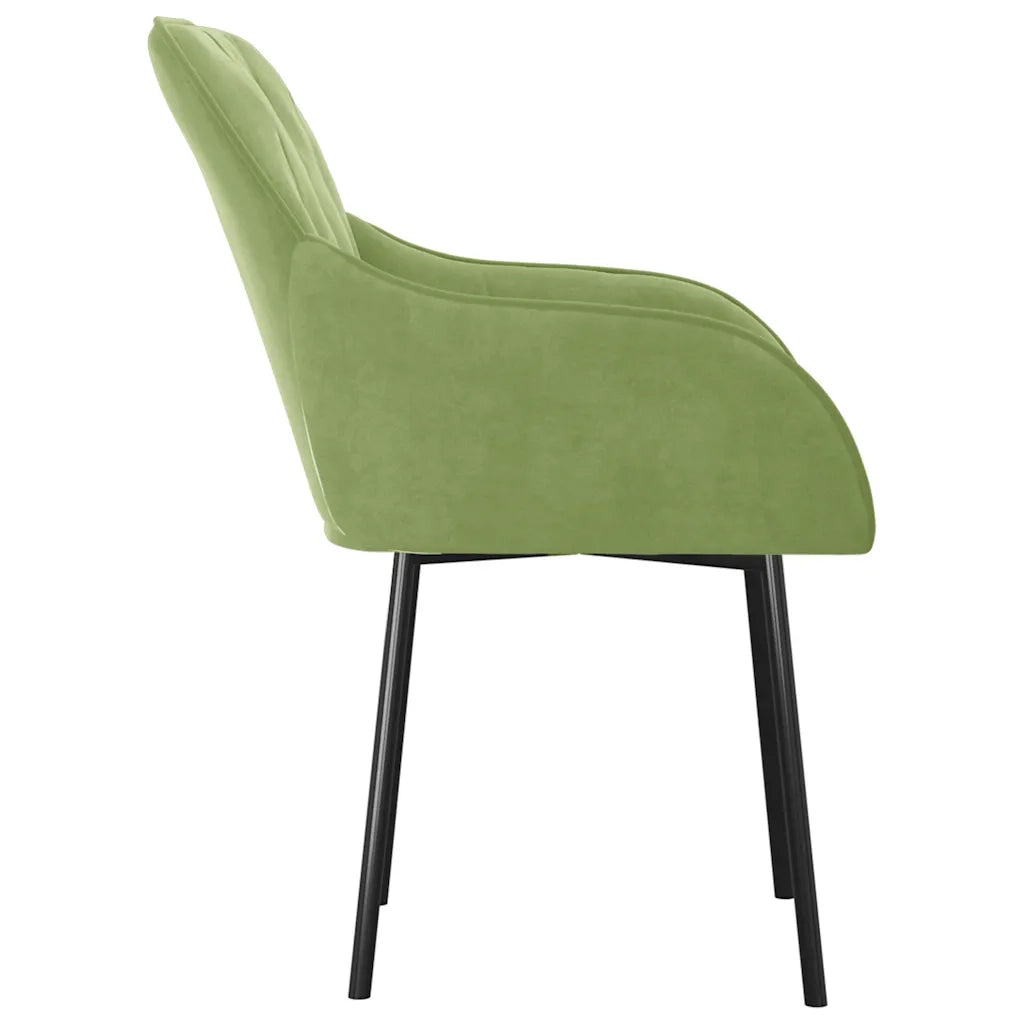 Sedie da Pranzo 2 pz Verde Chiaro in Velluto cod mxl 9366