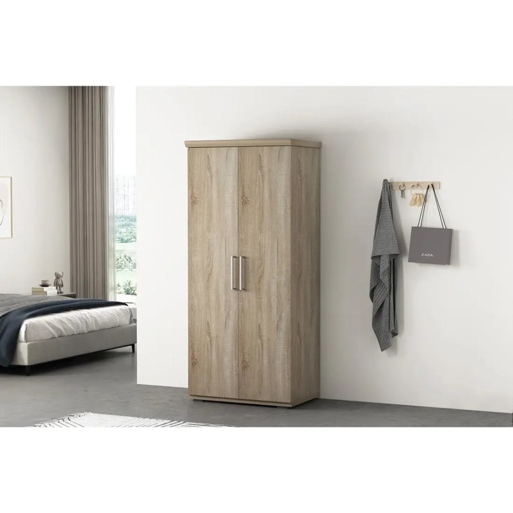 Armadio a 2 ante con appendiabiti TOM – Rovere sonoma