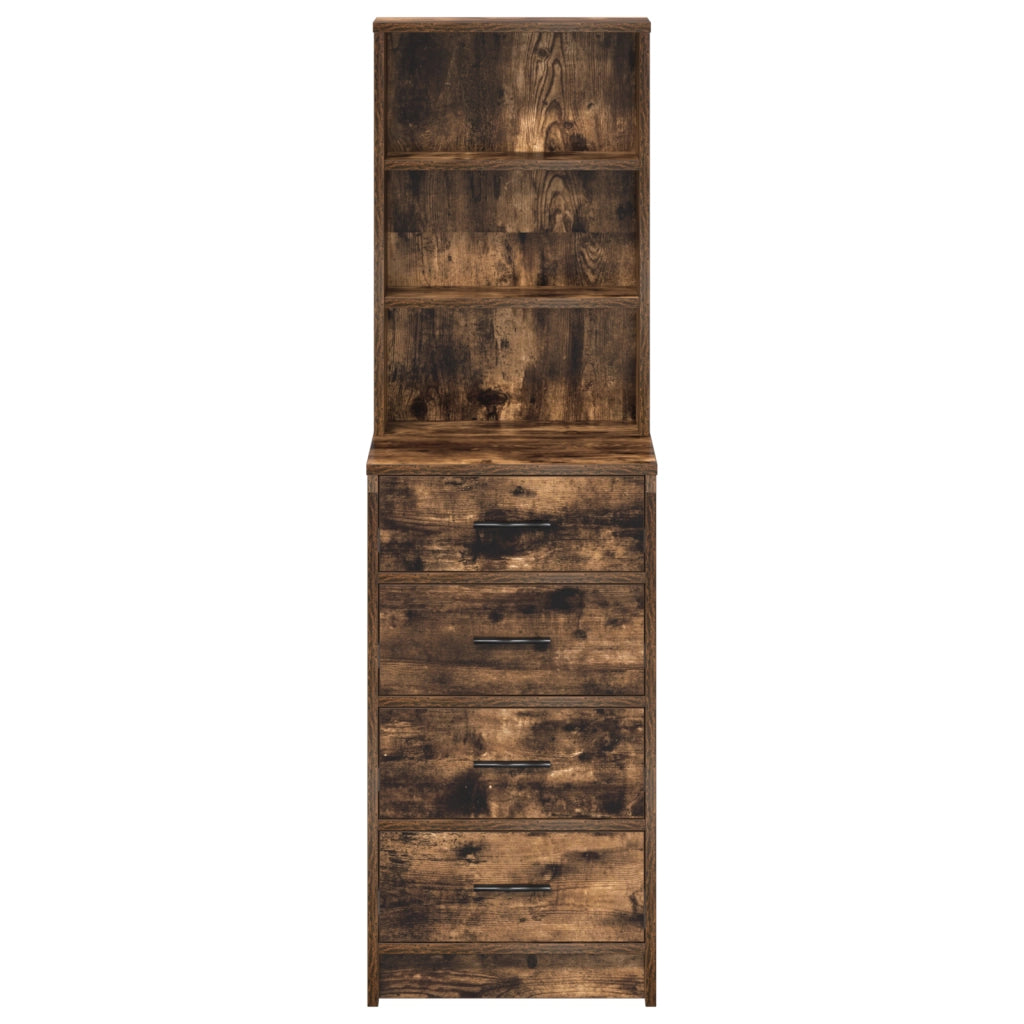 Highboard in Rovere Affumicato 40x41x135 cm in Legno Ingegnerizzato