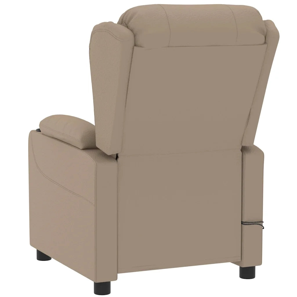 Divano Sedia-Poltrona Massaggio Elettrica Cappuccino Similpelle 231766