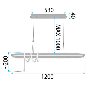 Lampada Led Lhj040-cp 120 Cm Black