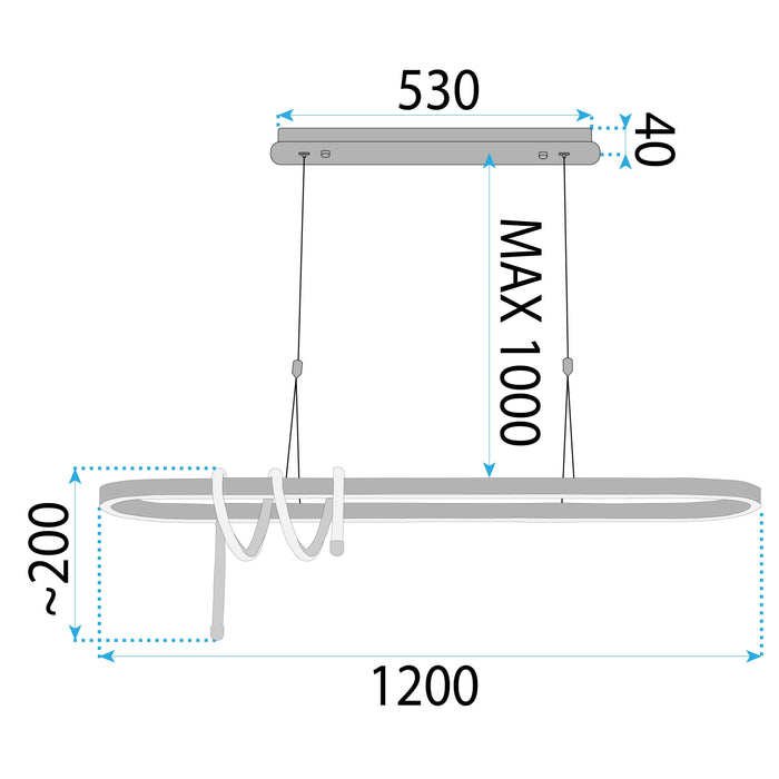 Lampada Led Lhj040-cp 120 Cm Black