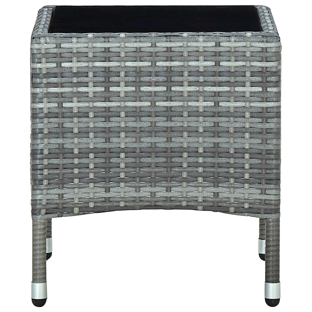 Tavolo da Giardino Grigio 40x40x45 cm in Polyrattan