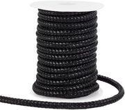 Corda in Pelle di 10 Metri - Intrecciata a Rondello - 8 mm Cavo Nero - Per Collane/Ornamenti - Progetti Fai da Te - Forte e Duraturo - Corda per Collane
