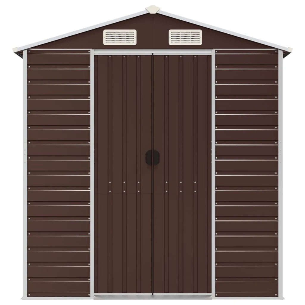 Casetta da giardino cabina ripostiglio casetta da esterno robusta casetta per attrezzi 191 x 980 x 198 cm acciaio zincato marrone 02_0022278