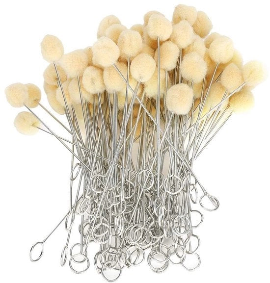 Set di pennelli a spugna in lana 100 pezzi - Pennelli a spugna in pelle - Pennelli per vernice - Progetti di artigianato DIY - Materiale lana di alta qualità - Colorazione uniforme