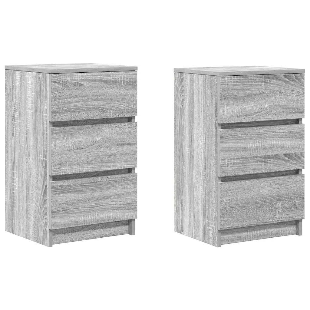 Comodini con 3 Cassetti 2 pz Grigio Sonoma 39x35x65 cm 861348