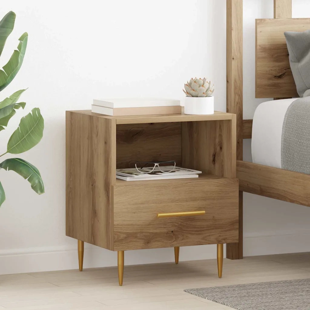 Comodino | Armadio da Notte | Mobiletto da notte Marrone 40 x 35 x 47,5 cm Legno multistrato