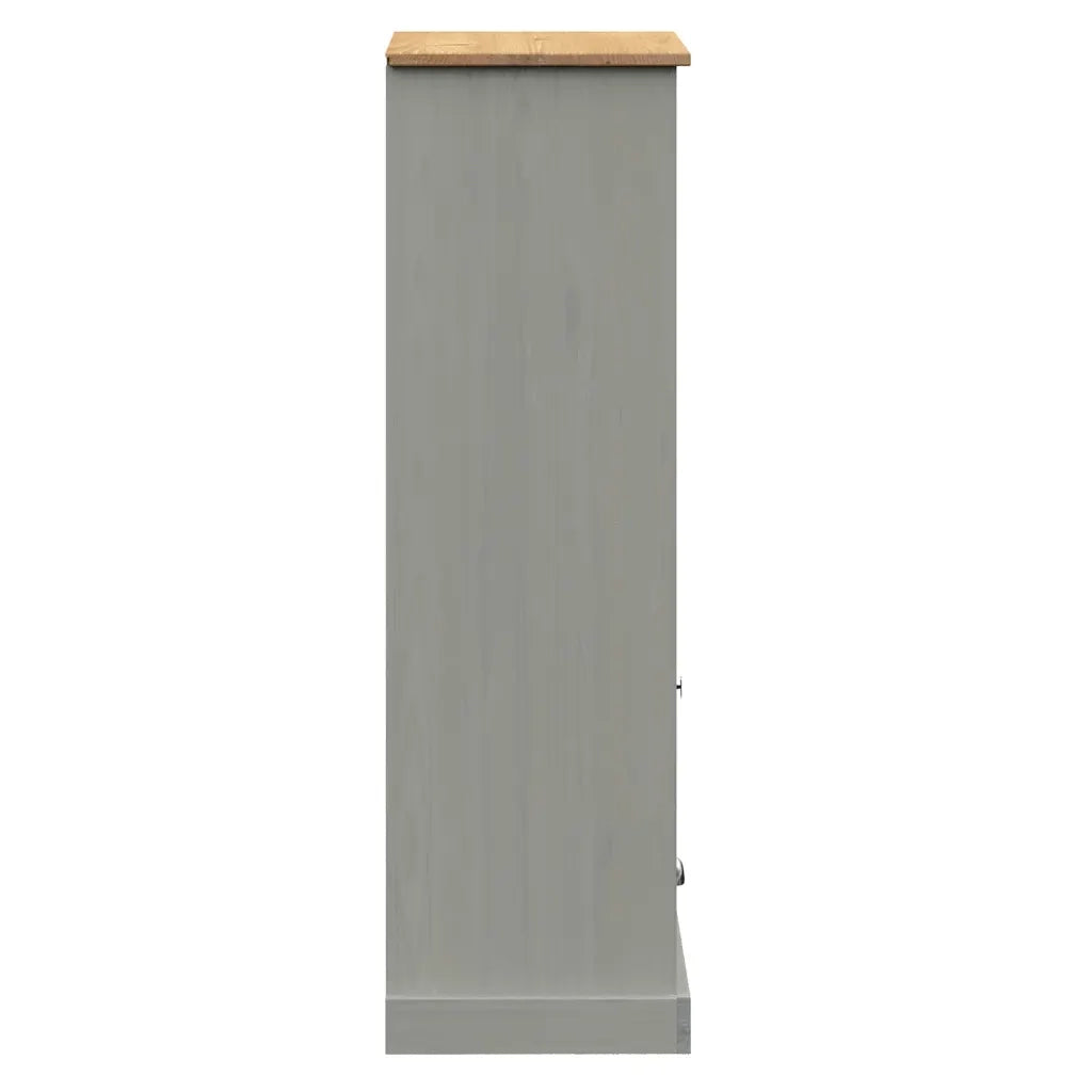 Libreria VIGO 60x35x114,5 cm in Legno Massello di Pino Grigio 353186