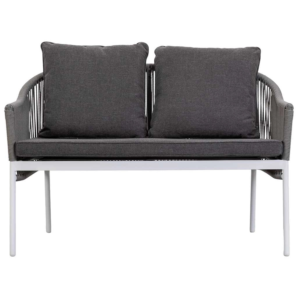 Set divano tavolo e 2 poltrone grigio 90x50x40, 58x65x84, 117x65x84