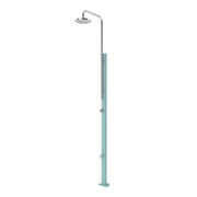 Doccia da giardino CHROME in acciaio inox 304 Astralpool, con lavapiedi - Doccia Da Giardino Chrome In Acciaio Inox 304 Astralpool, Con Lavapiedi Blu