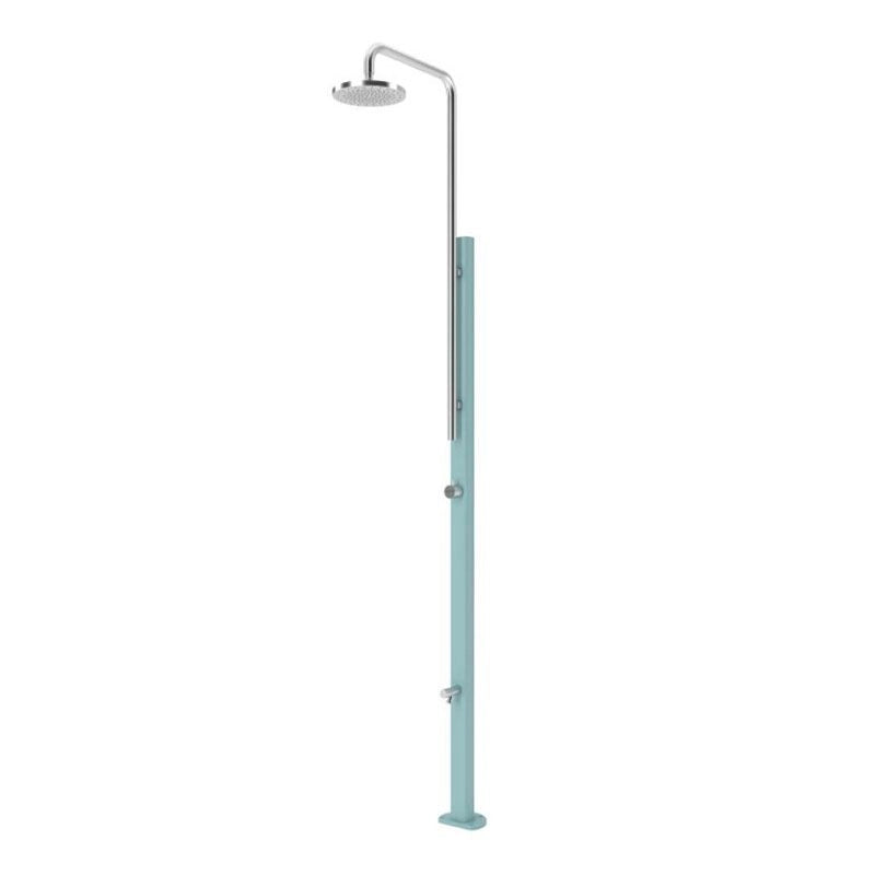 Doccia da giardino CHROME in acciaio inox 304 Astralpool, con lavapiedi - Doccia Da Giardino Chrome In Acciaio Inox 304 Astralpool, Con Lavapiedi Blu