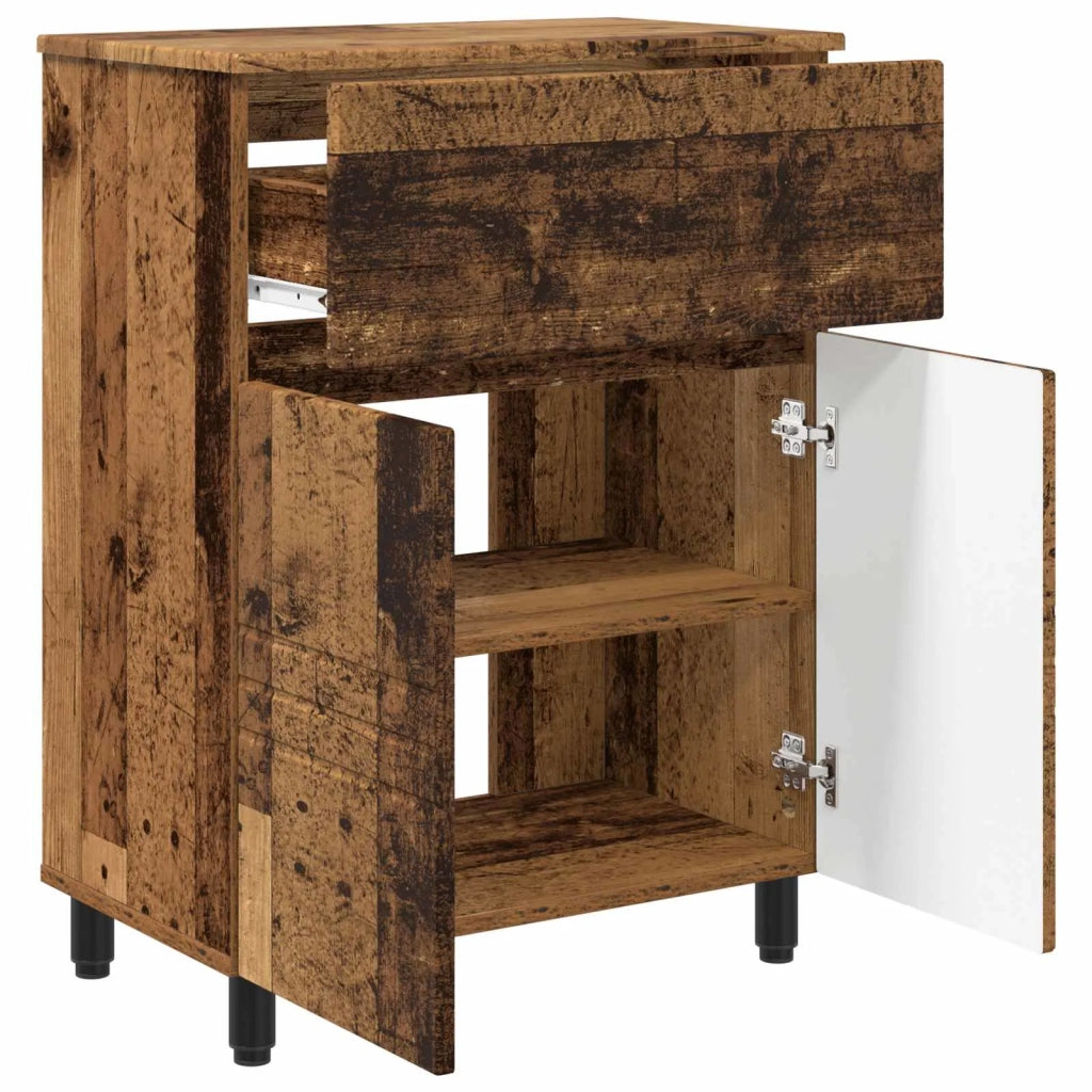 Mobiletto da bagno Legno antico 60 x 35 x 80 cm