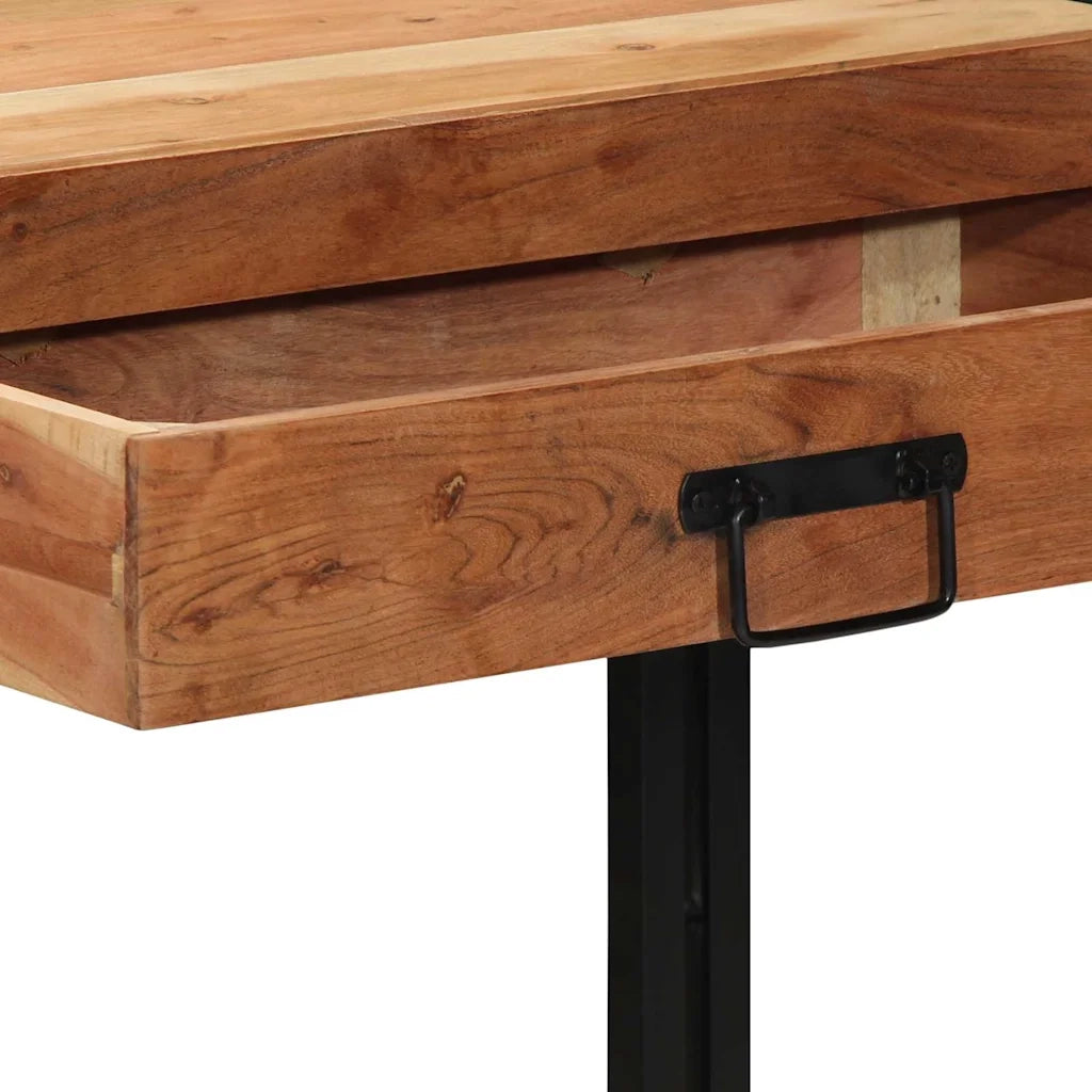 Tavolo consolle con cassetto Marrone Legno di Acacia Massello 4102734
